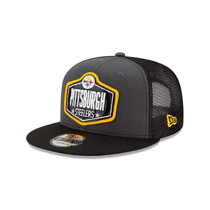 NFL Pittsburgh Steelers Draft 9Fifty Snapback (ZAG1315) - Grey New Era Caps